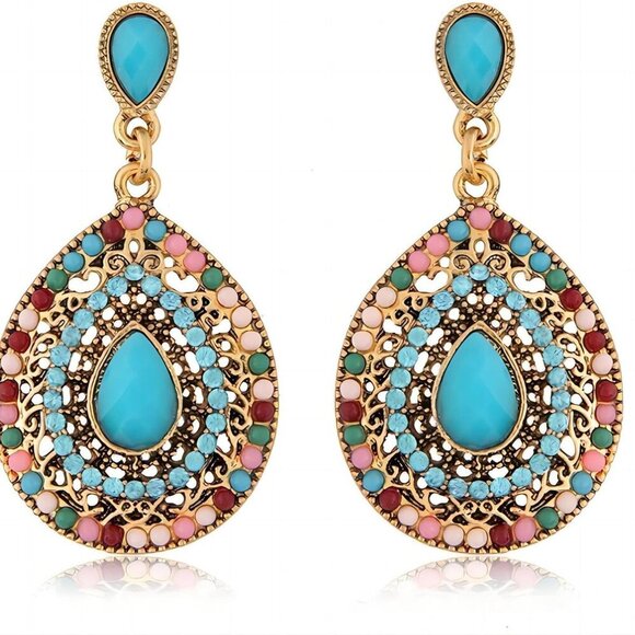 Jewelry - Boho Drop Earrings Alloy Colorful Dangle Jewelry for Women Travel Gift